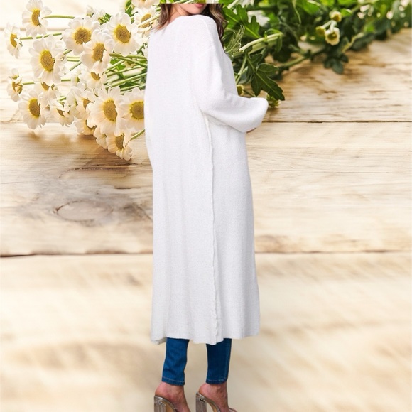 EDIT BY NINE White open front cardi sz S M L - Picture 3 of 7